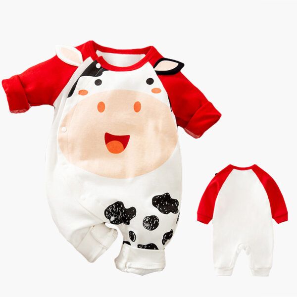 Baby Cartoon Crawling Clothing Cotton Long-sleeved Breasted Romper - Image 7