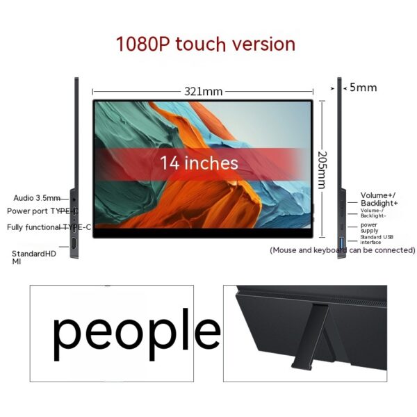 Touch Portable Monitor Mobile Phone Computer Game External Expansion Screen - Image 3