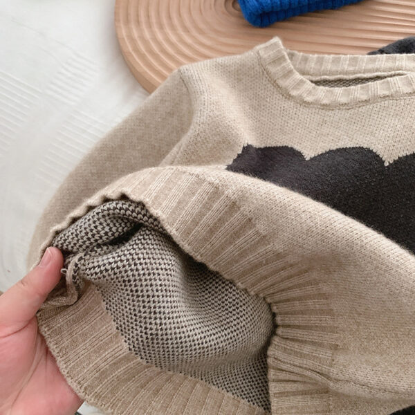 Fashion Sweater Boys Bear Jacquard Knit - Image 5