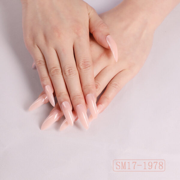 Long Pointed False Nails Solid Color Nails Salon Nails Almond Nail Patches Finger Nails - Image 3